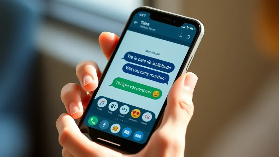 Personne tapant un message sur son téléphone.
